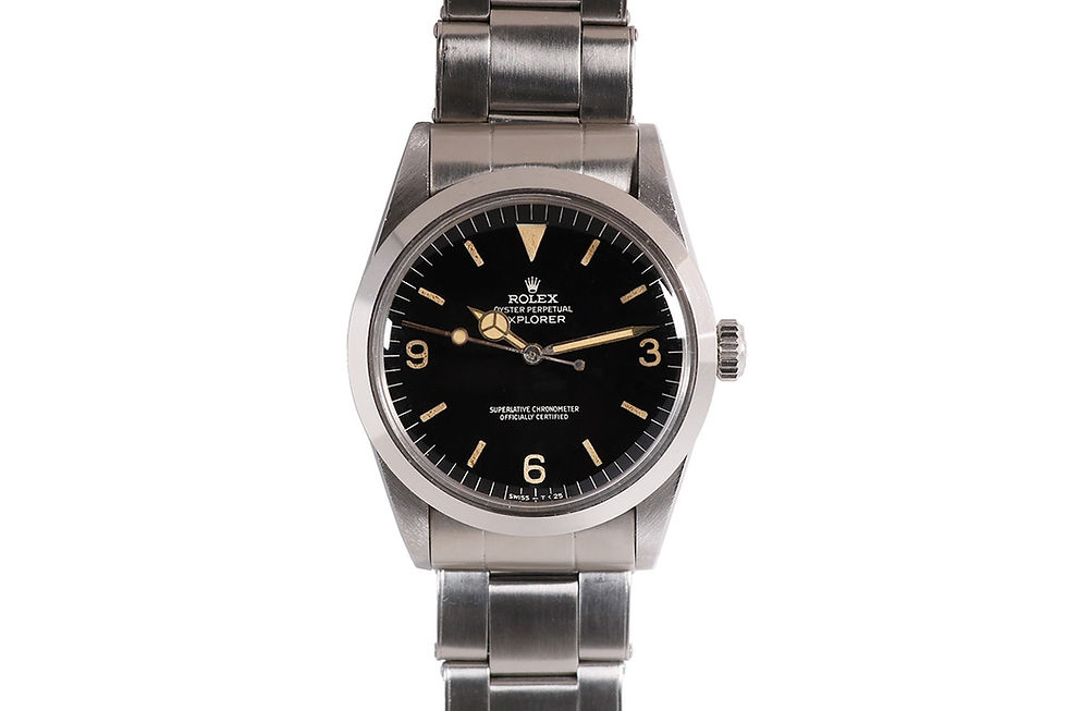 1965 Early Gilt Dial Rolex Explorer I Wrist Watch Ref. 1016