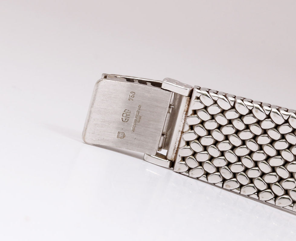 Clasp Of 1970's Audemars Piguet 18k White Gold Cobra Bracelet Wrist Watch