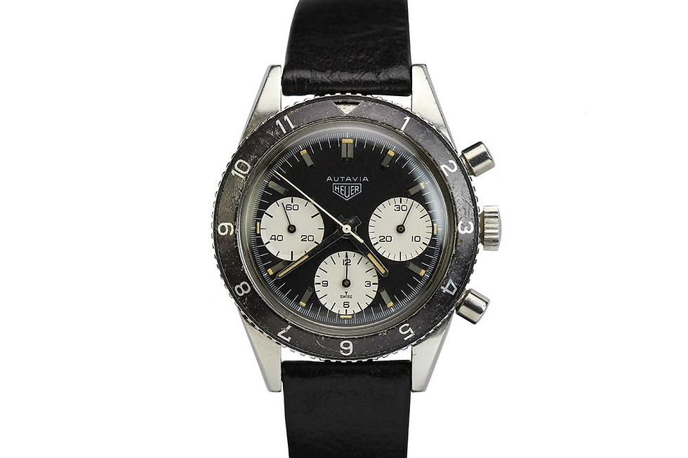 "Transitional" Heuer Autavia Screw Back Case Chronograph Wrist Watch Ref. 2446