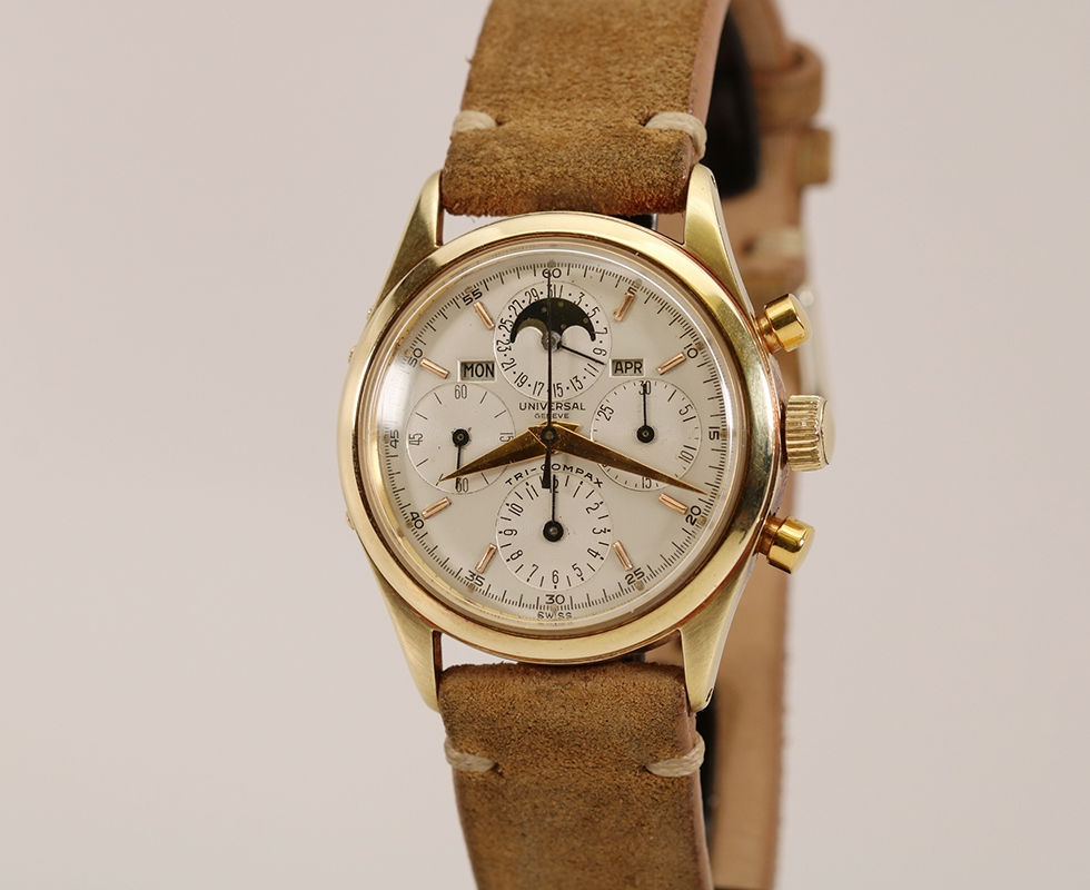 1950's 14K Gold Universal Genève Tri-Compax Ref. 522100/1
