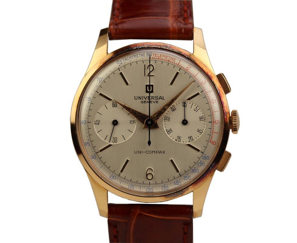1950's Universal Geneve 18K Rose Gold Uni-Compax Chronograph Wrist Watch Ref. 124150 2