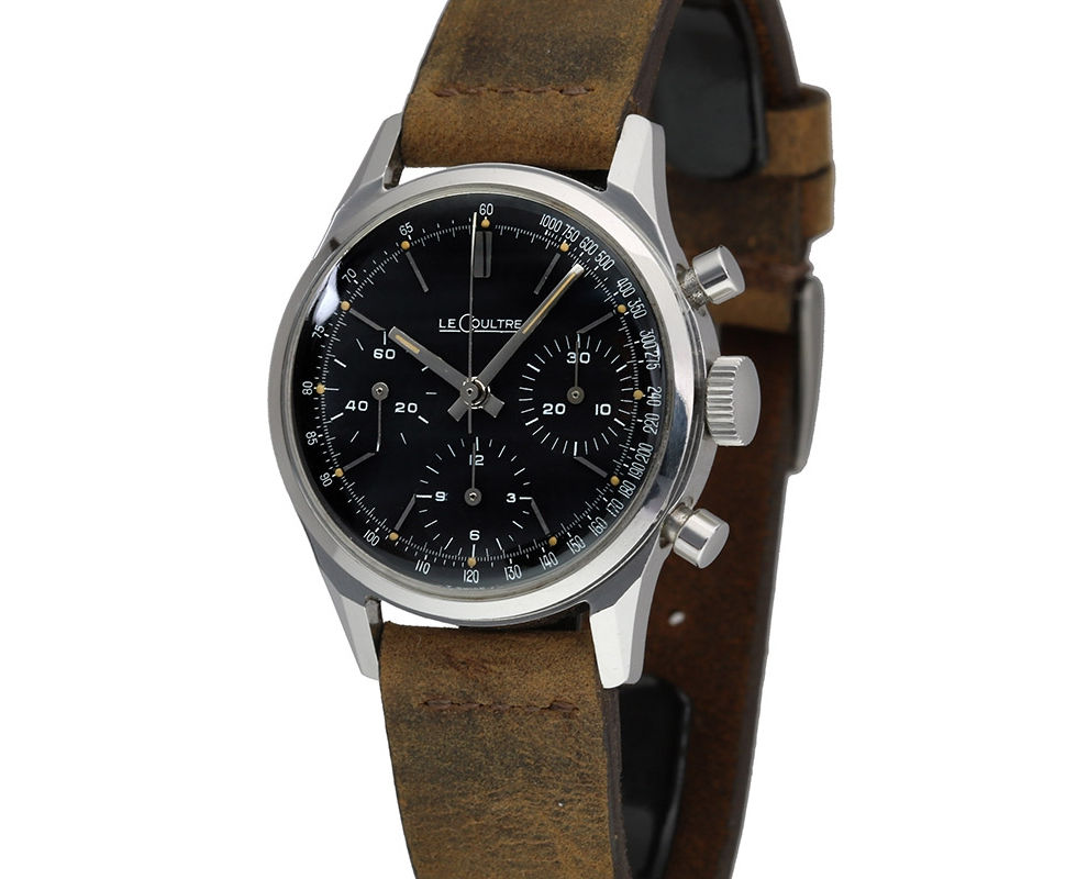 1950's LeCoultre Black Dial Valjoux 72 Chronograph