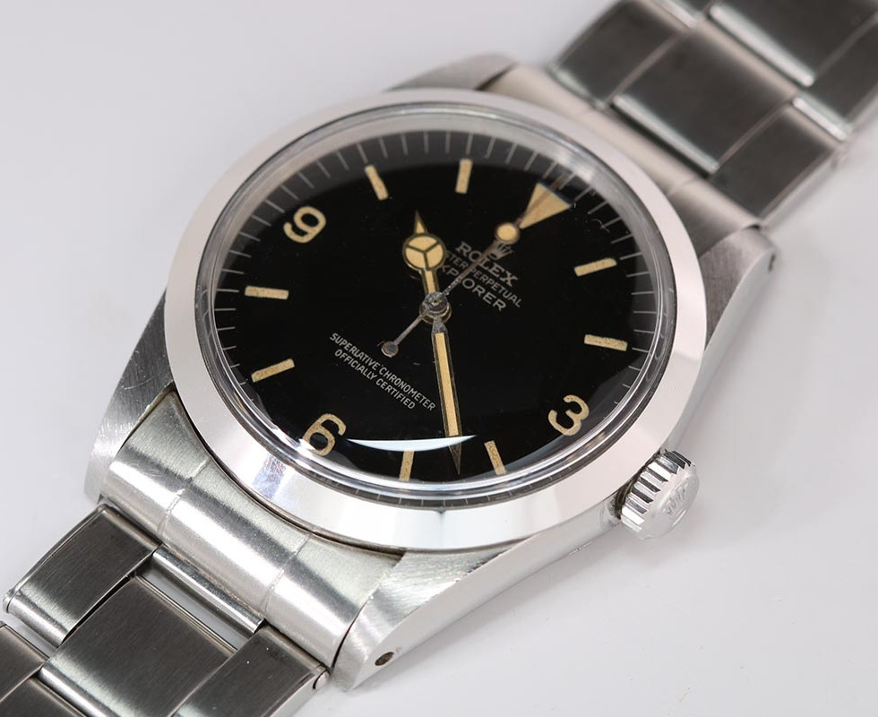 1965 Early Gilt Dial Rolex Explorer I Wrist Watch Ref. 1016