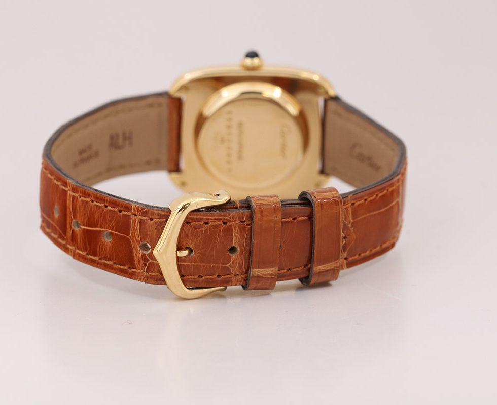 Back of 1970's Cartier Paris Mid-Size Gondolo Gold Ref. 17010