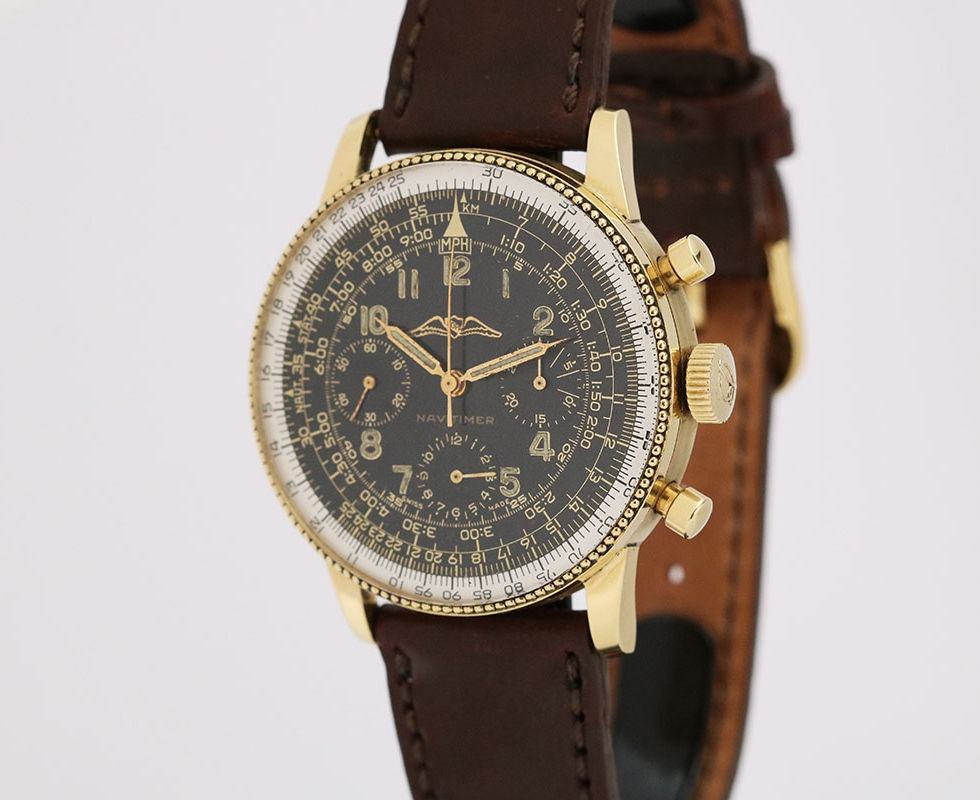 Breitling Navitimer Ref 806 Gold Wrist Watch Dial