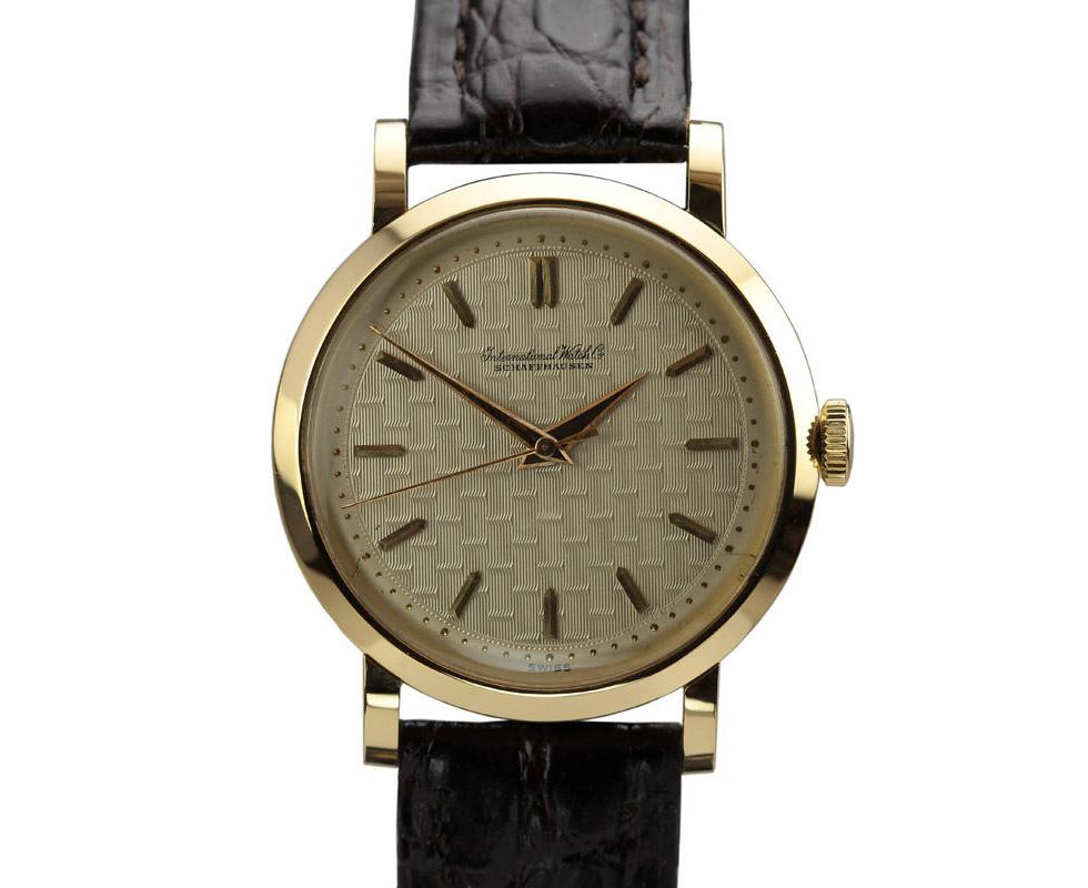 IWC 1950's Gold Dress Watch With Textured Dial