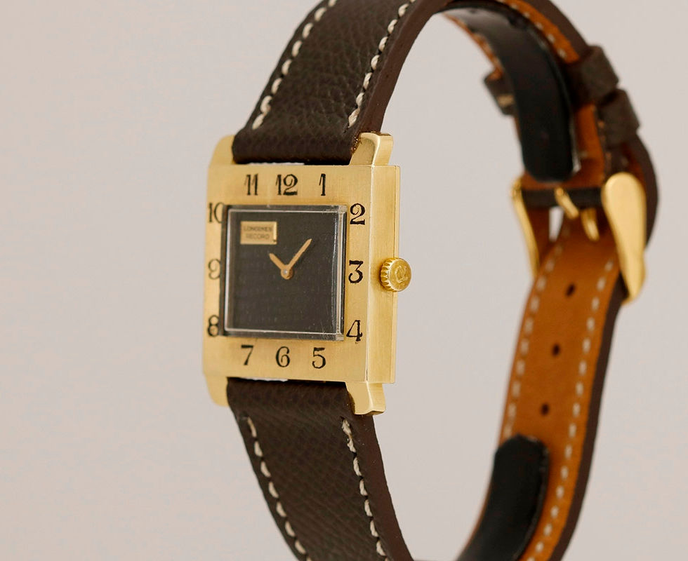 1960's Longines Record 18K Gold Rectangular Wrist Watch