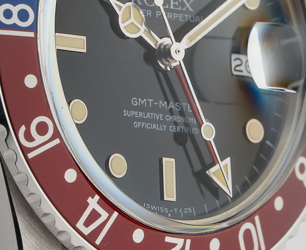 Dial Close Up Of 1984 Unpolished Rolex GMT Master Ref. 16750