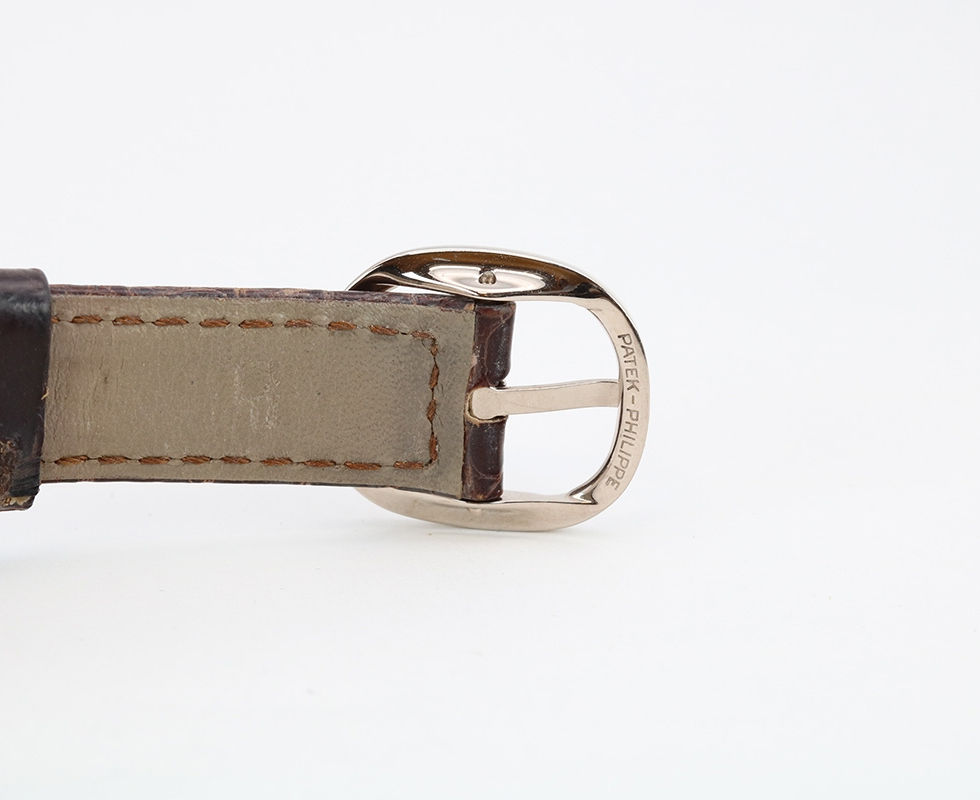 Buckle On 1990 Patek Philippe Golden Ellipse 18K White Gold Wrist Watch Ref. 3738/100G