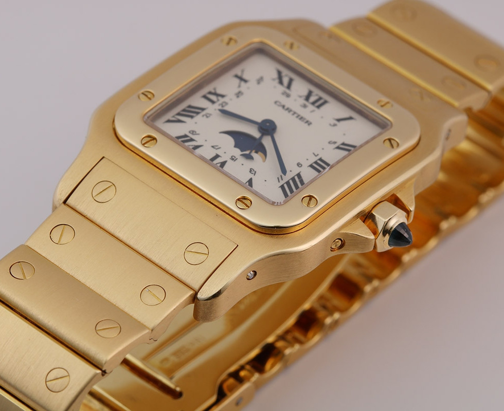 1992 Cartier Santos Galbee Moonphase Wrist Watch Ref. 819901