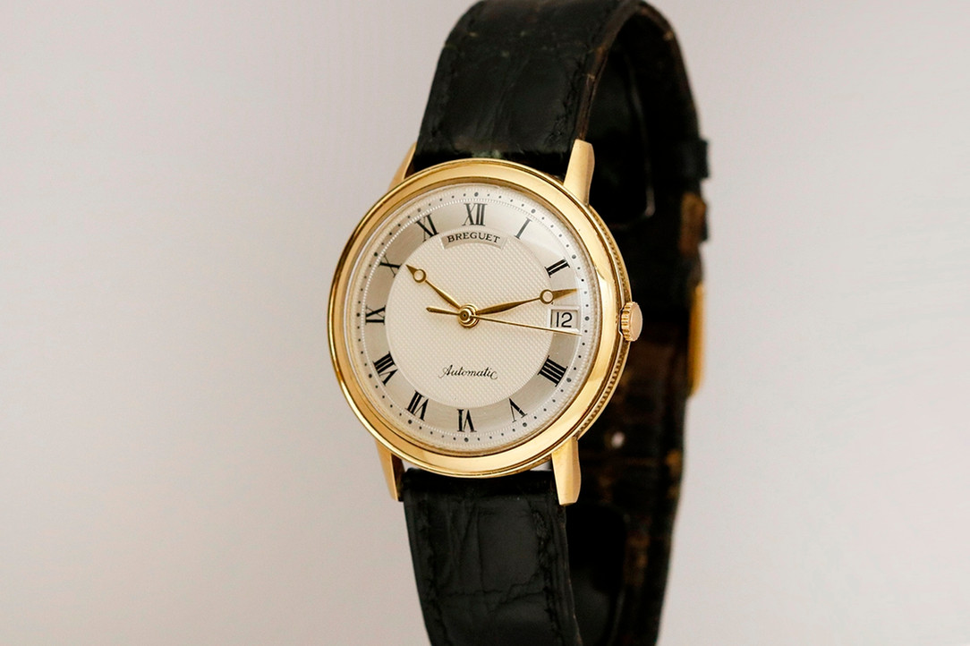 1970's Breguet Gold Automatic Date Rare Vintage Wrist Watch