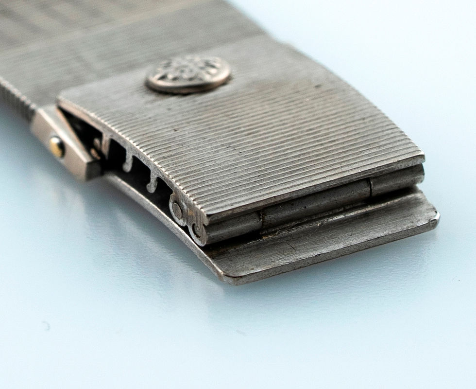 Bracelet Clasp Of 1980 Patek Philippe 18K White Gold & Diamond Rectangular Bracelet Wrist Watch Ref. 3540/2