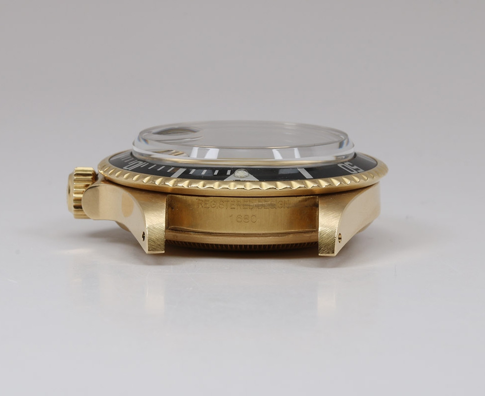 Between Lugs Of 1970 Rolex 18K Yellow Gold Submariner Date Wrist Watch Ref. 1680