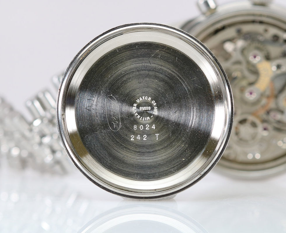 inner Case Back Of 1960's Wittnauer Professional ValJoux 72 Chronograph Ref. 8024 / 242 T