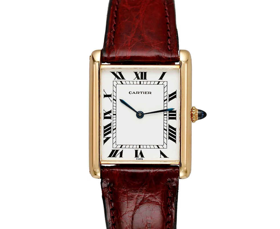 1970's Cartier Tank Automatique Gold Wrist Watch