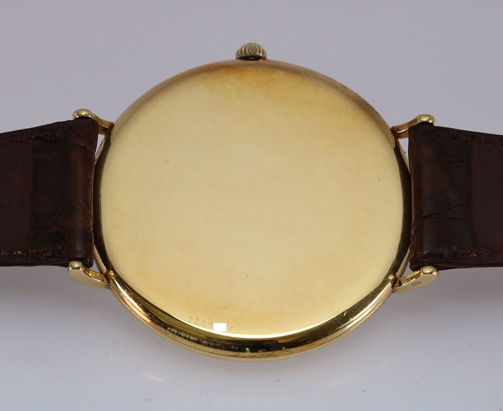 Case Back Of 1980's IWC Ref 5251 Portofino Moonphase Gold Wrist Watch