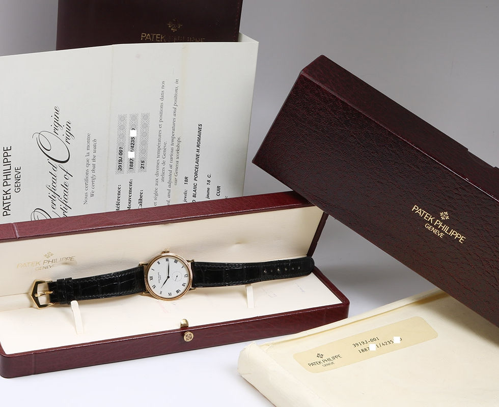 2005 Patek Philippe Calatrava 18K Yellow Gold Wrist Watch Ref. 3919J With Box & Papers