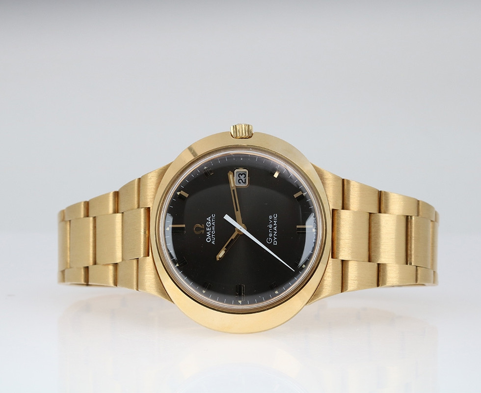1970's MINT and RARE Omega Dynamic Wrist Watch in 18K Yellow Gold With Bracelet