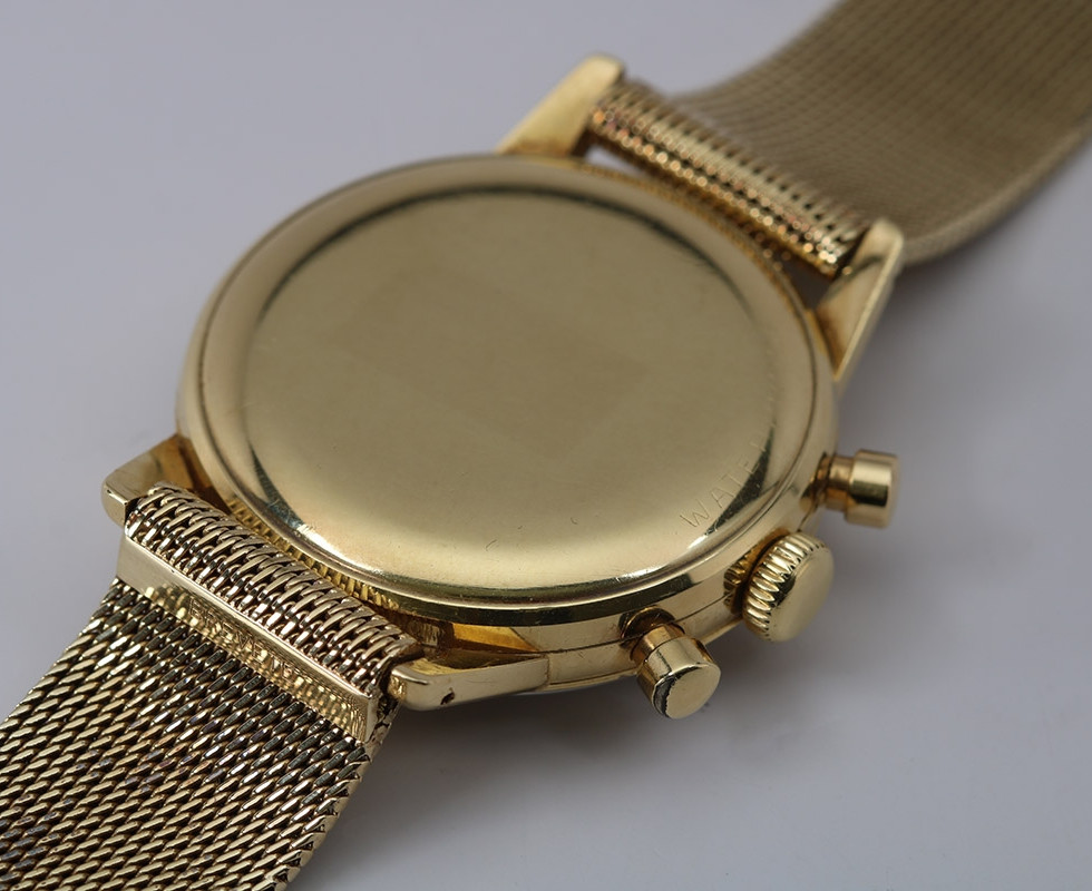 Case Back of 1960's Omega Seamaster DeVille Gold Chronograph Wrist Watch Ref. 2884