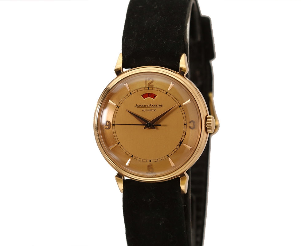 1950's Jaeger LeCoultre 18K Pink Gold Automatic Power Reserve Vintage Wrist Watch