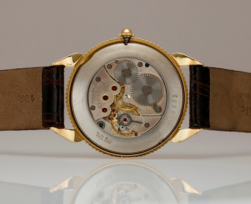 Movement In 1950's Movado Yellow Gold Dress Watch
