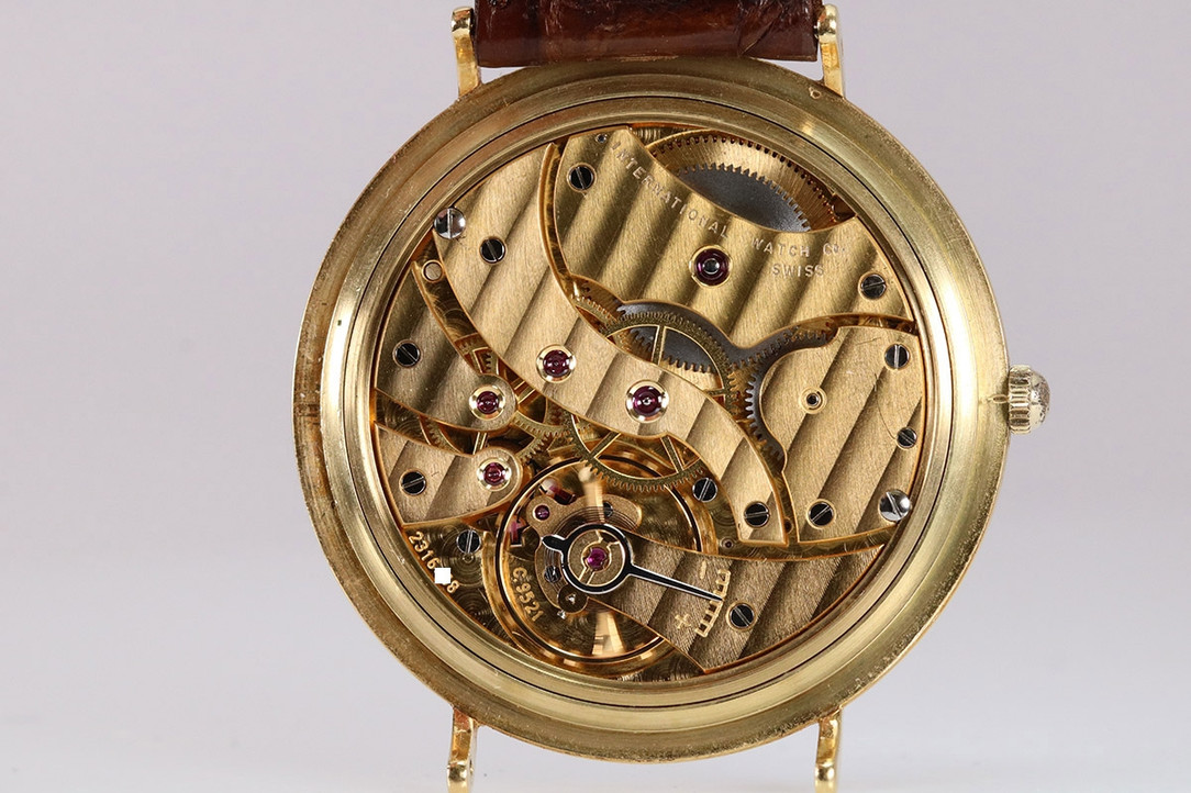 Movement In 1980's IWC Ref 5251 Portofino Moonphase Gold Wrist Watch