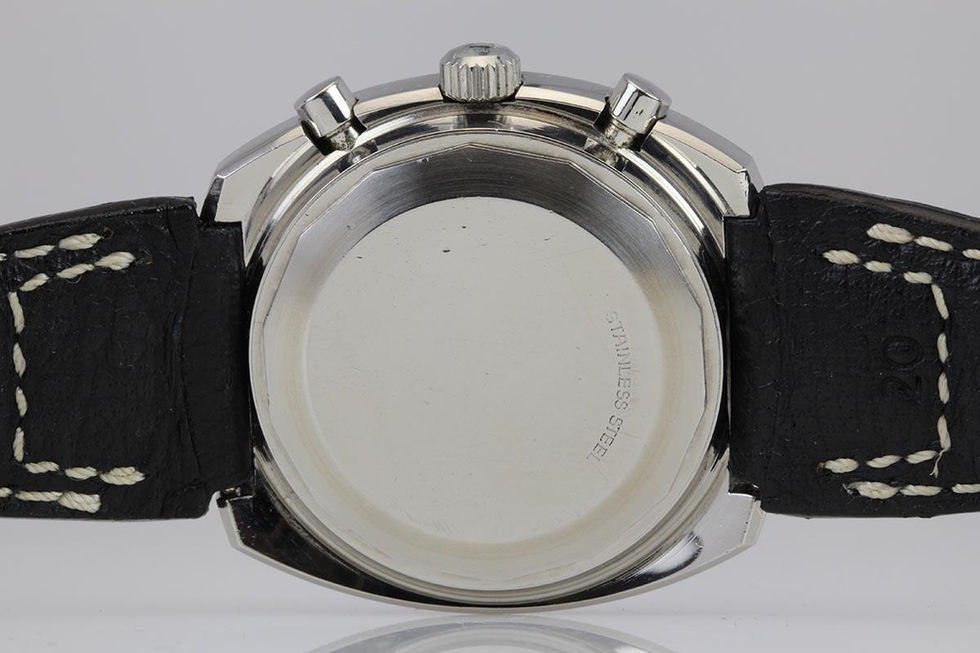 Case Back Of 1970's Longines Nonius Chronograph Stainless Steel Wrist Watch Ref. 8225-1