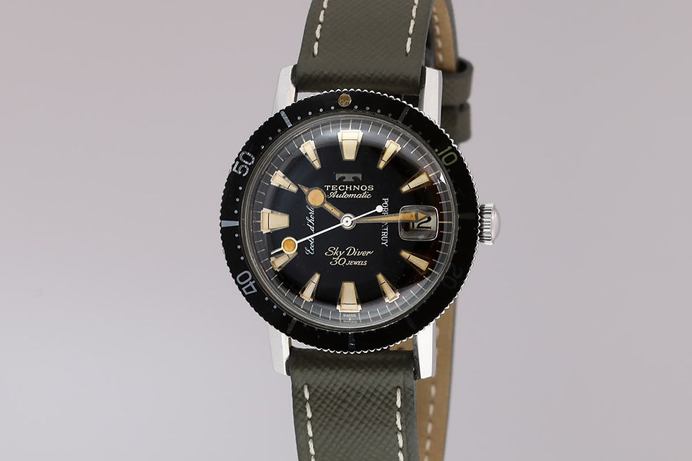1960's Vintage Technos Skydiver Student Project Watch