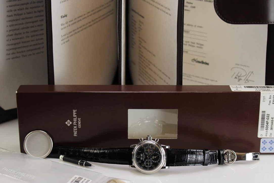 Patek Philippe Platinum Ref. 5004P Perpetual Calendar Split-Seconds Chronograph With Box, Papers, & Accessories