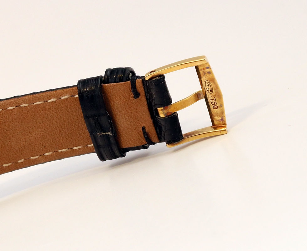 Buckle On 1991 Patek Philippe Calatrava Ref. 3796J 18K Yellow Gold Wrist Watch