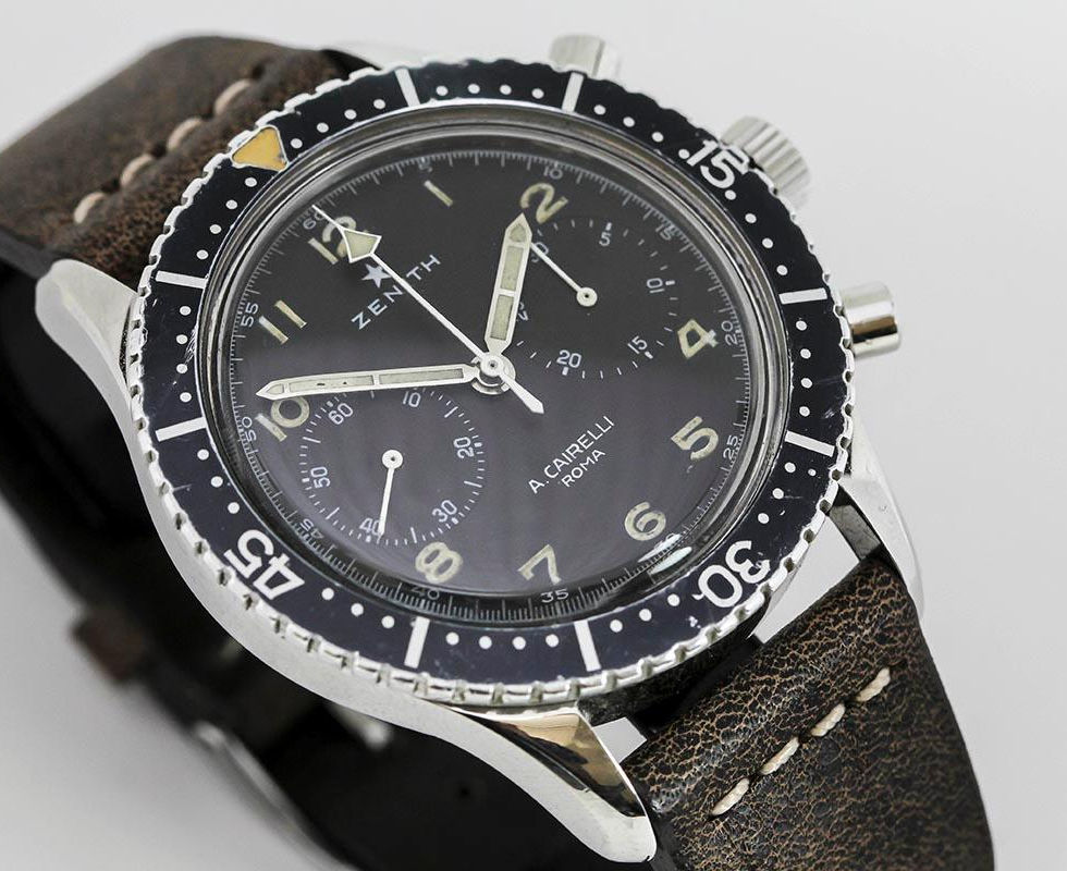 1970's Zenith A. Cairelli Roma A.M.I. Military Chronograph CP-2