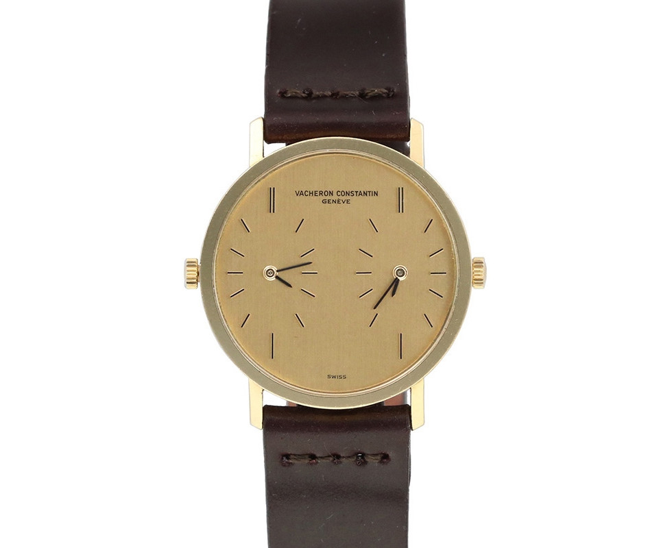 1990's Yellow Gold Vacheron Constantin Patrimony Dual-Time Wrist Watch