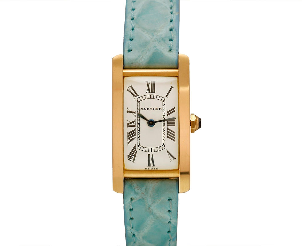 1970's Cartier Paris Mid-Size Tank Cintree Gold Wrist Watch