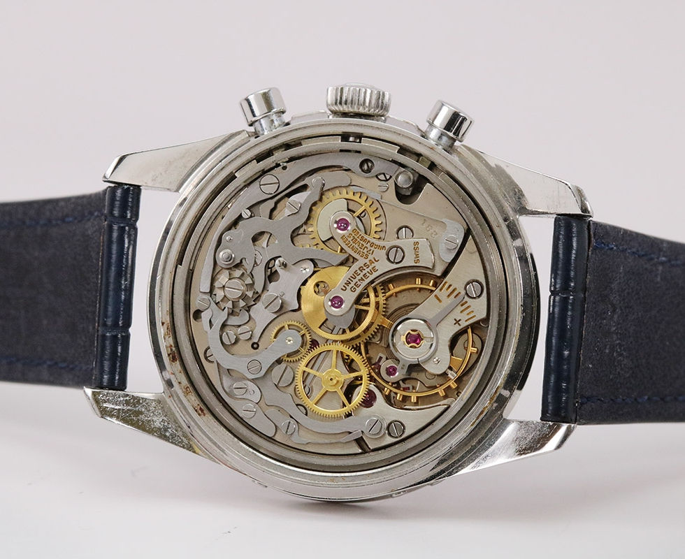 Cal. 281 Movement In 1960's Universal Genève Vintage Tri Compax Wrist Watch Ref 881101/01