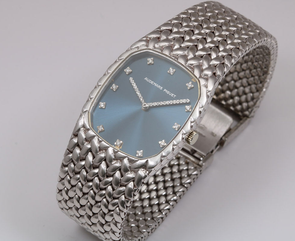 1970's Audemars Piguet 18k White Gold Cobra Bracelet Wrist Watch