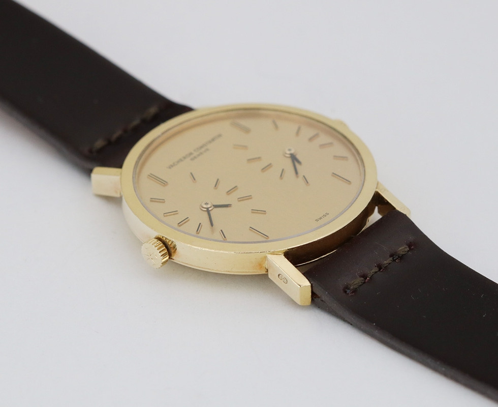 1990's Yellow Gold Vacheron Constantin Patrimony Dual-Time Wrist Watch