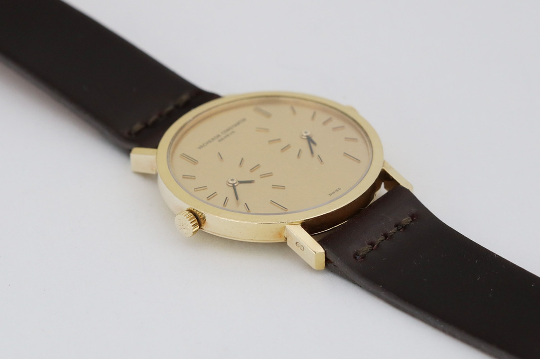 1990's Yellow Gold Vacheron Constantin Patrimony Dual-Time Wrist Watch