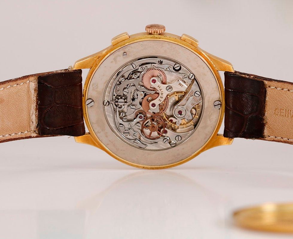 Movement In 1950's ZENITH COMPUR 18K GOLD OVERSIZED VINTAGE CHRONOGRAPH REF. 7119
