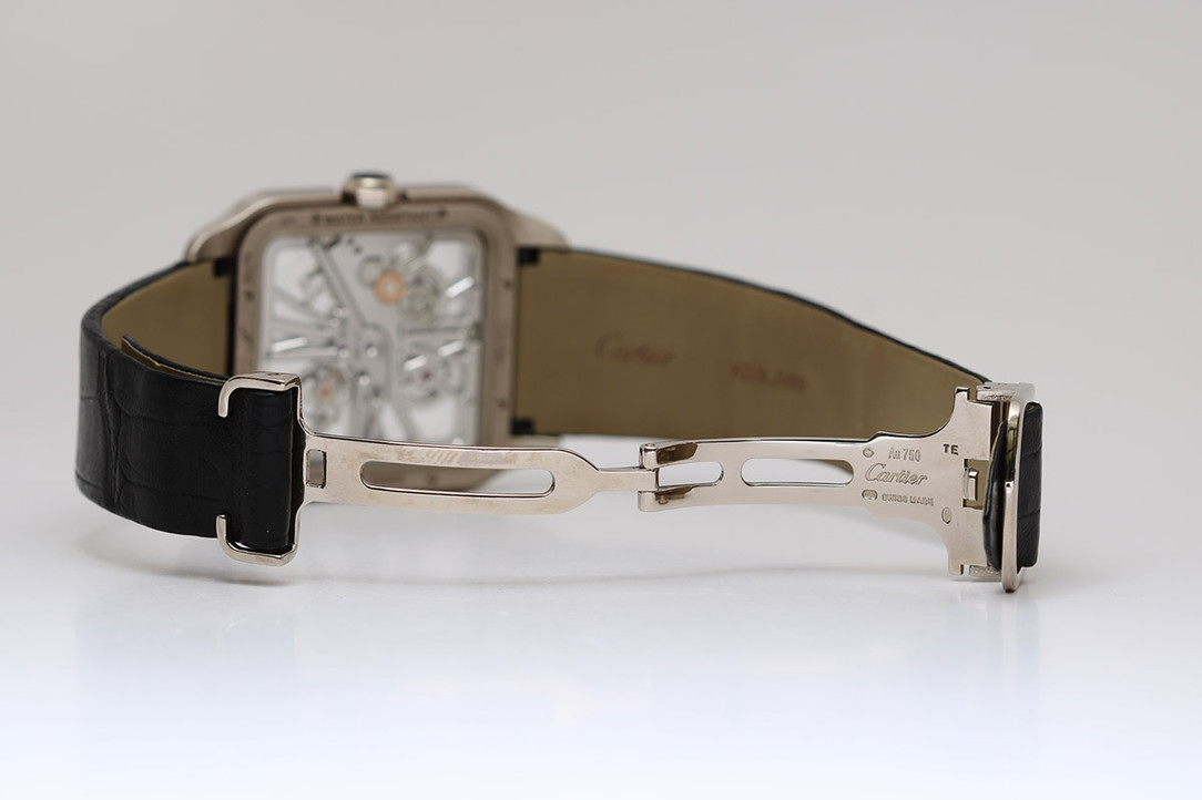 Back With Open Deployant Clasp On 2020 Cartier Santos Dumont Skeleton White Gold Ref. W2020033