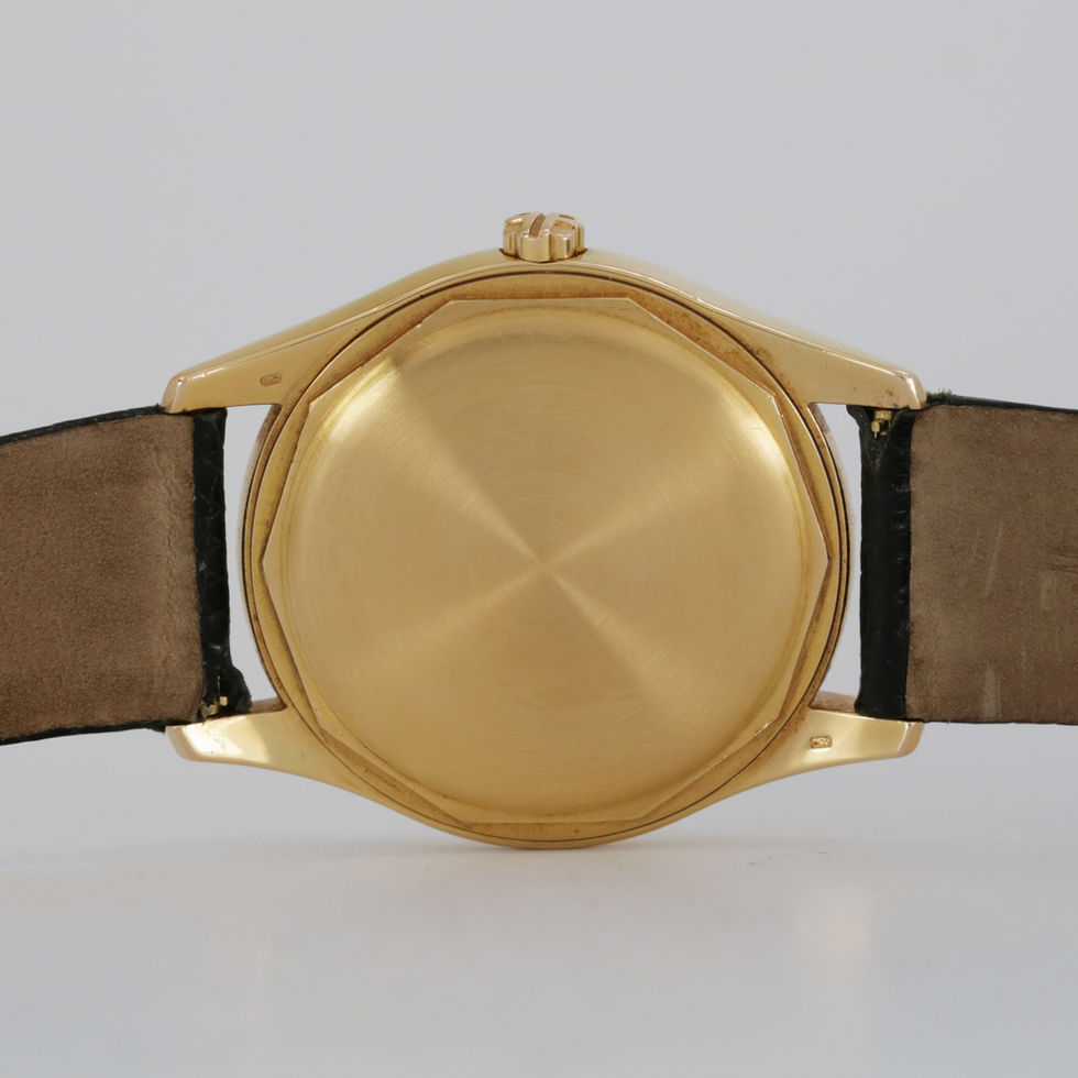 Case Back Of Patek Philippe Rose Gold Enamel Dial Calatrava Ref. 3428 Vintage Wrist Watch