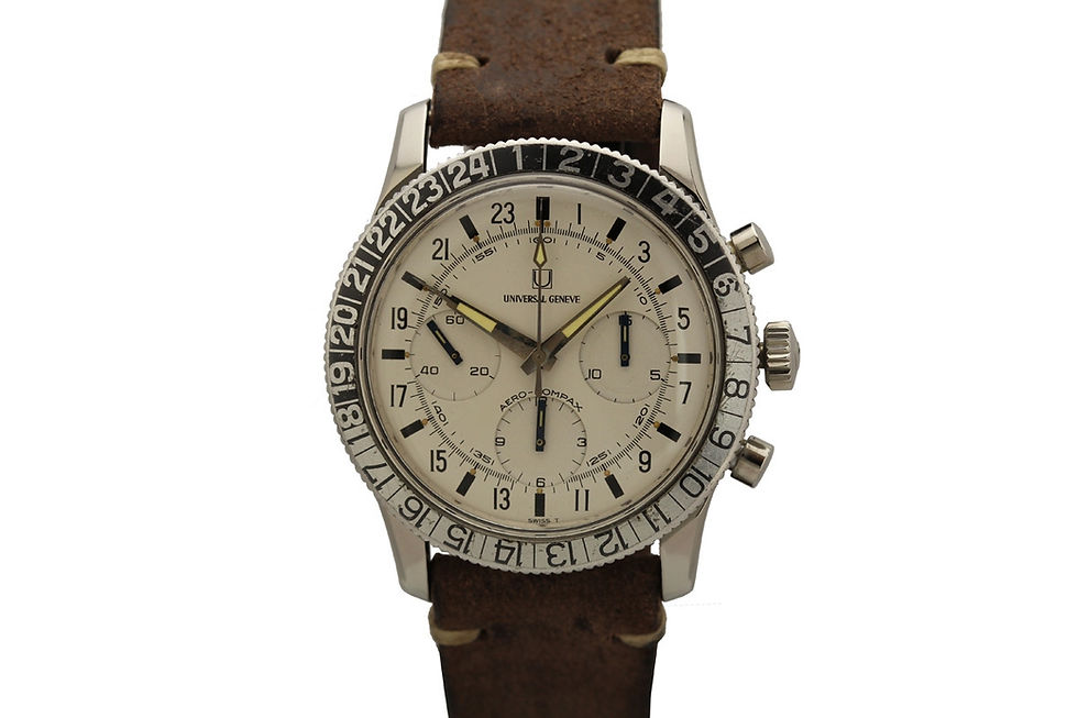 1960's Vintage Universal Geneve Aero-Compax Chronograph Wrist Watch