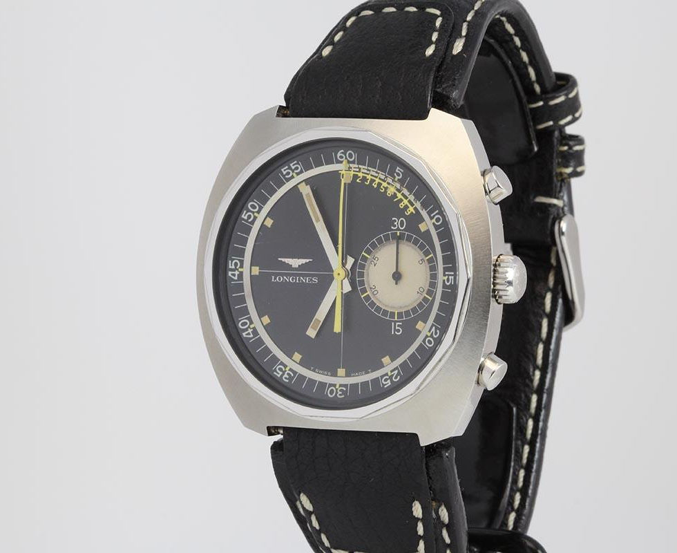 1970's Longines Nonius Chronograph Stainless Steel Wrist Watch Ref. 8225-1