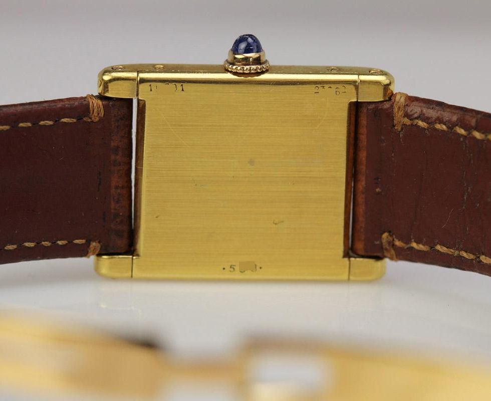 1940's Cartier Tank Normale Gold Wrist Watch Case Back