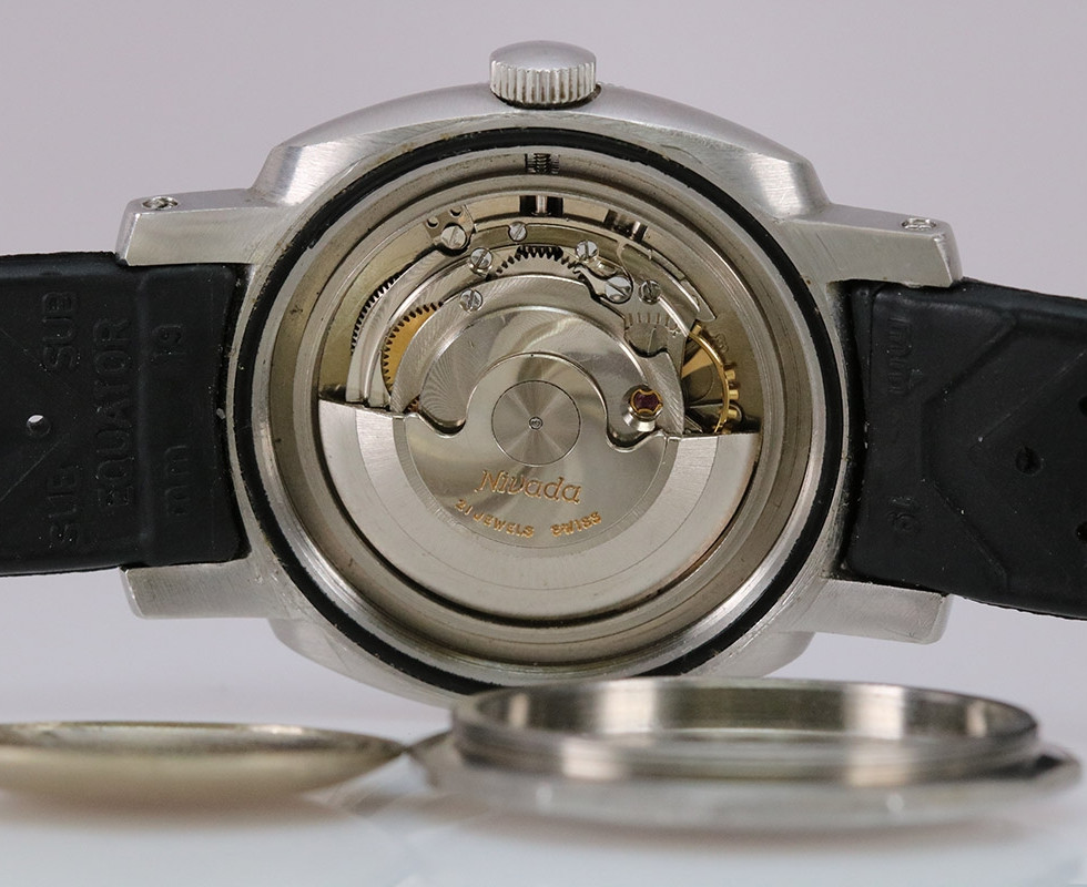 Movement In 1970's Nivada Grenchen Depthmaster aka The Pac-Man