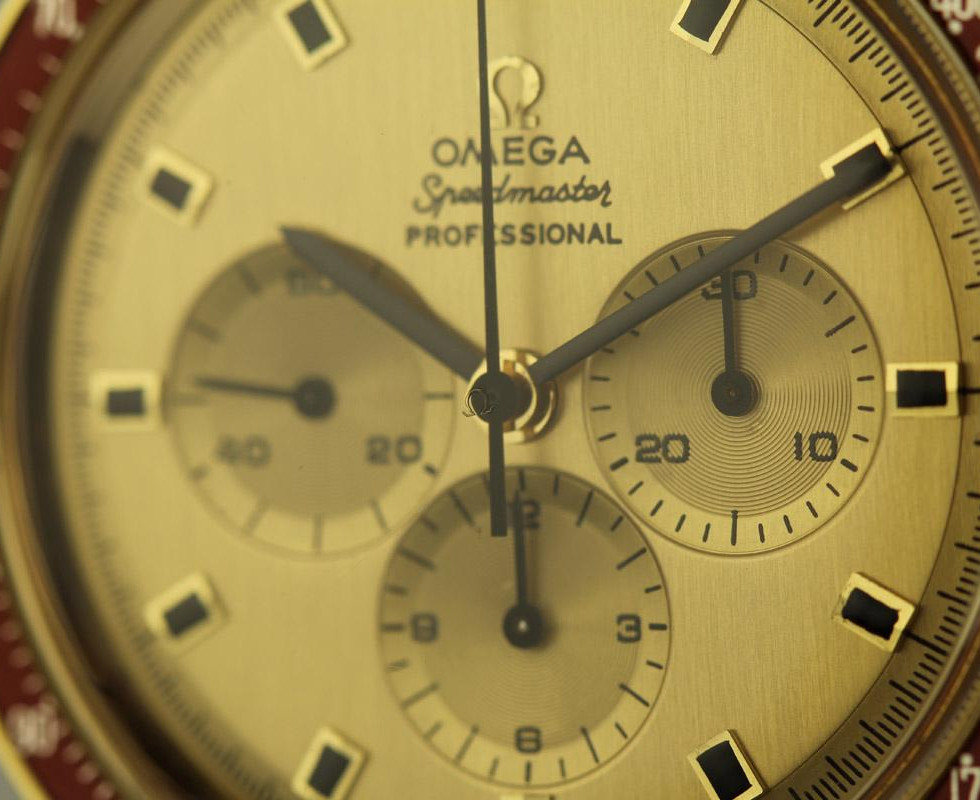 Dial & Crystal Logo Of 1969 Omega Gold Speedmaster Apollo XI Ref. 145.022-69