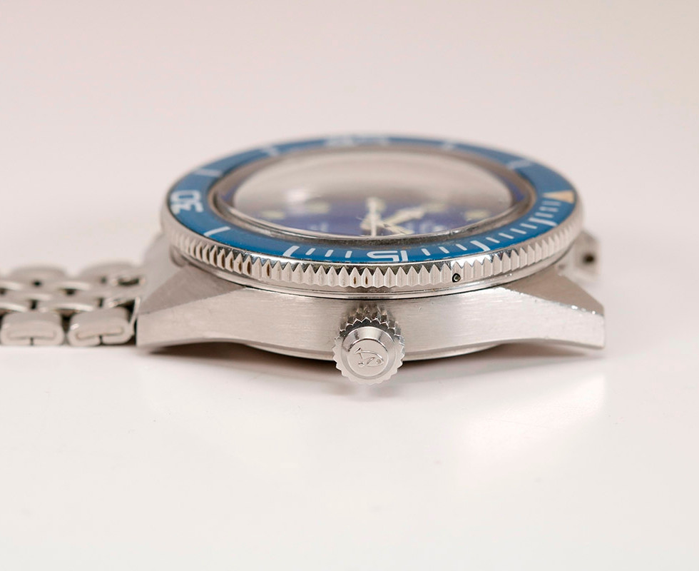 Crown Side Of 1970's Philip Watch 'Caribbean 1500' Dive Watch