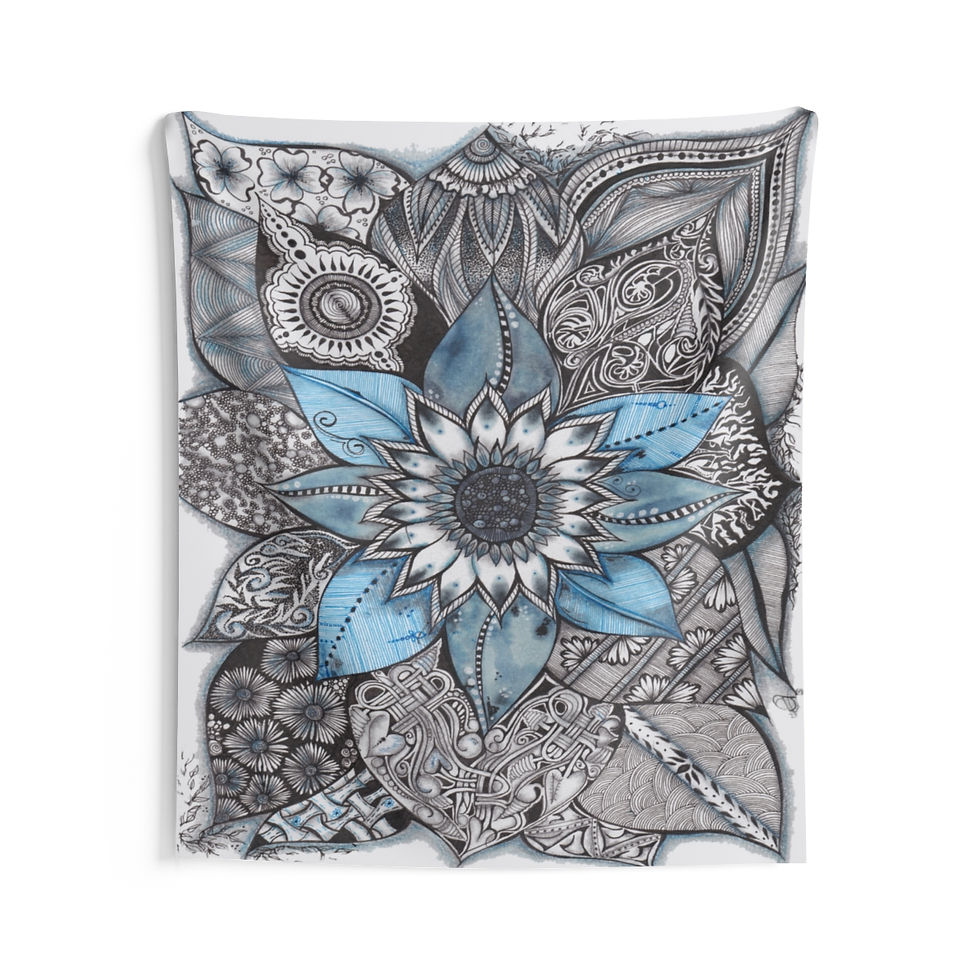 Thumbnail: Wall Tapestry | Blue Sunflower