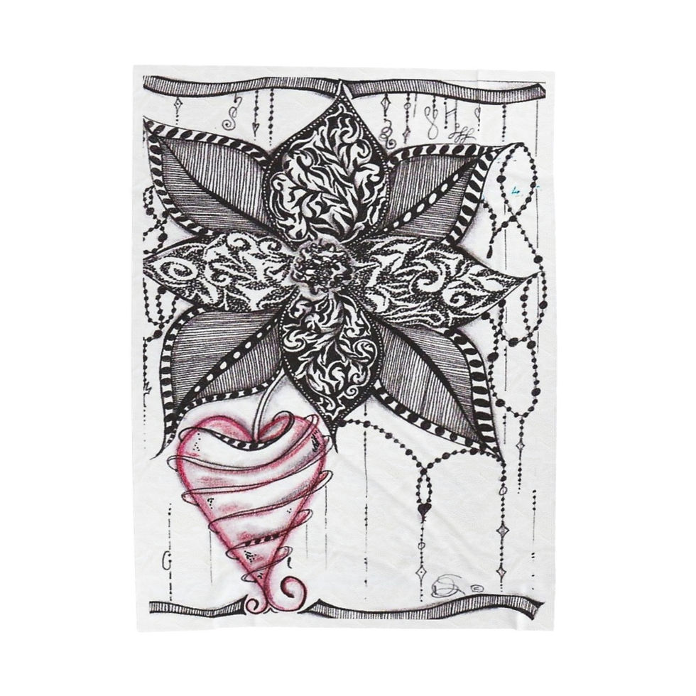 Thumbnail: Blanket | Zen Red Heart Flower