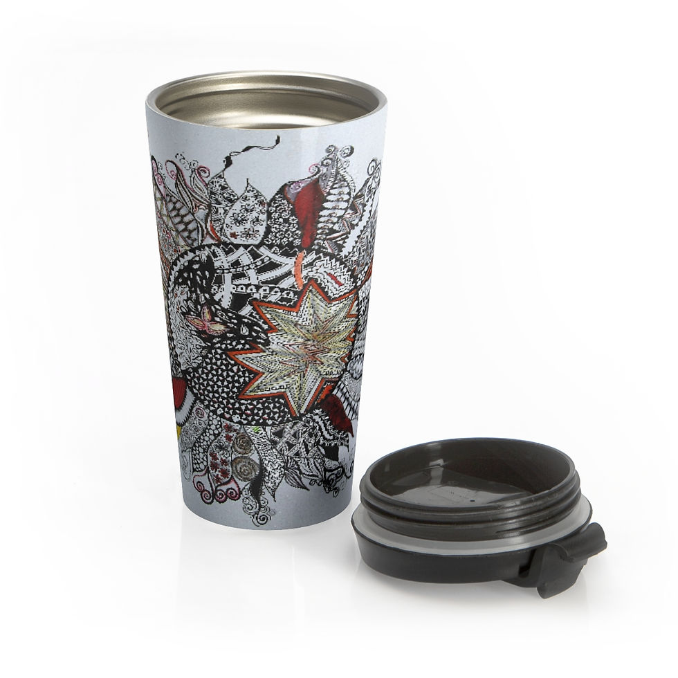 Thumbnail: Tumbler Mug Stainless Steel 15oz | Mandala Sunrays