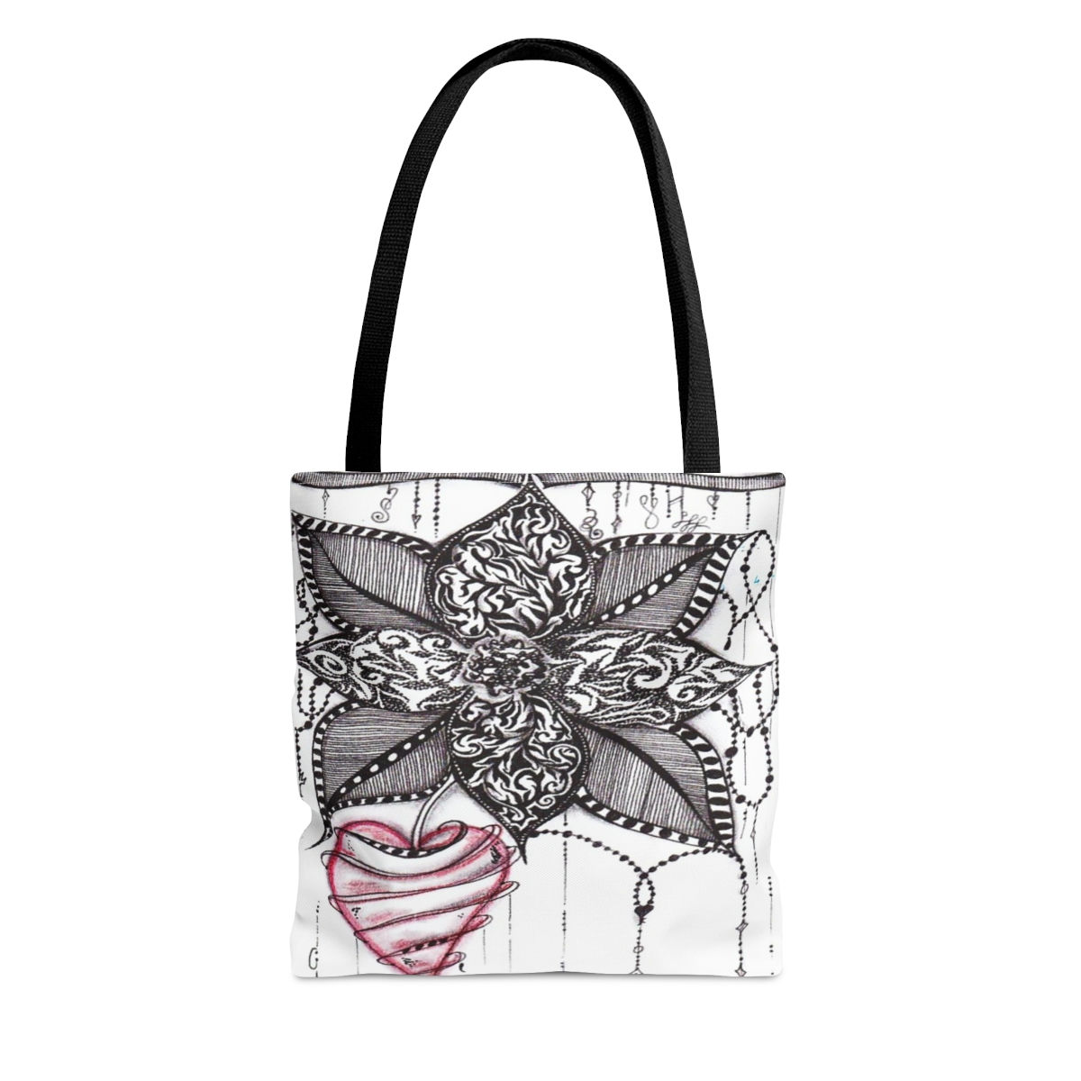 Bag | Tote | Satchel - Zen Red Heart Flower